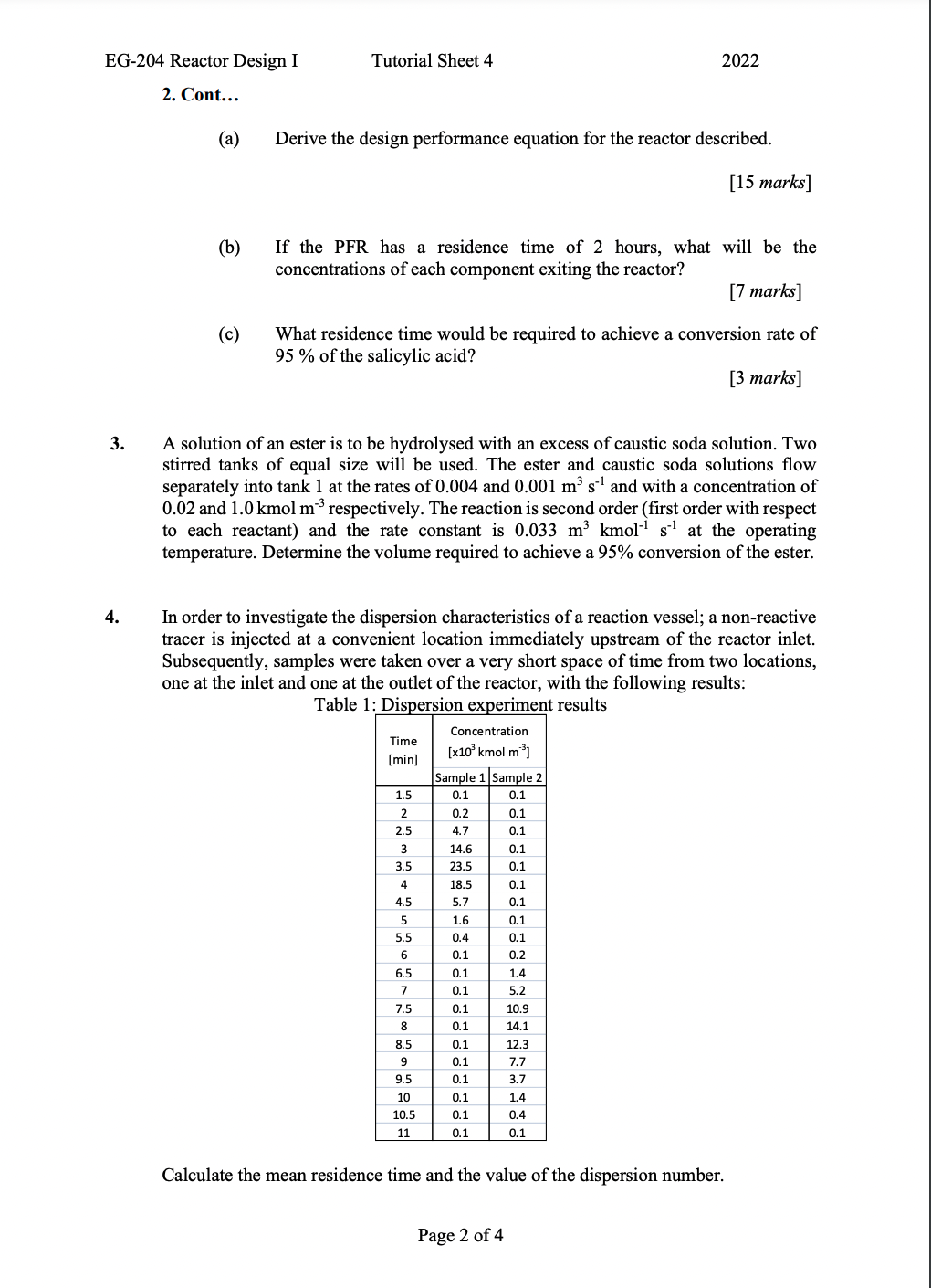 mass balance, derive the design performance equations for a CSTR operating with