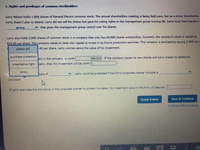 stock. The annual shareholders meeting is being held soon, but as a