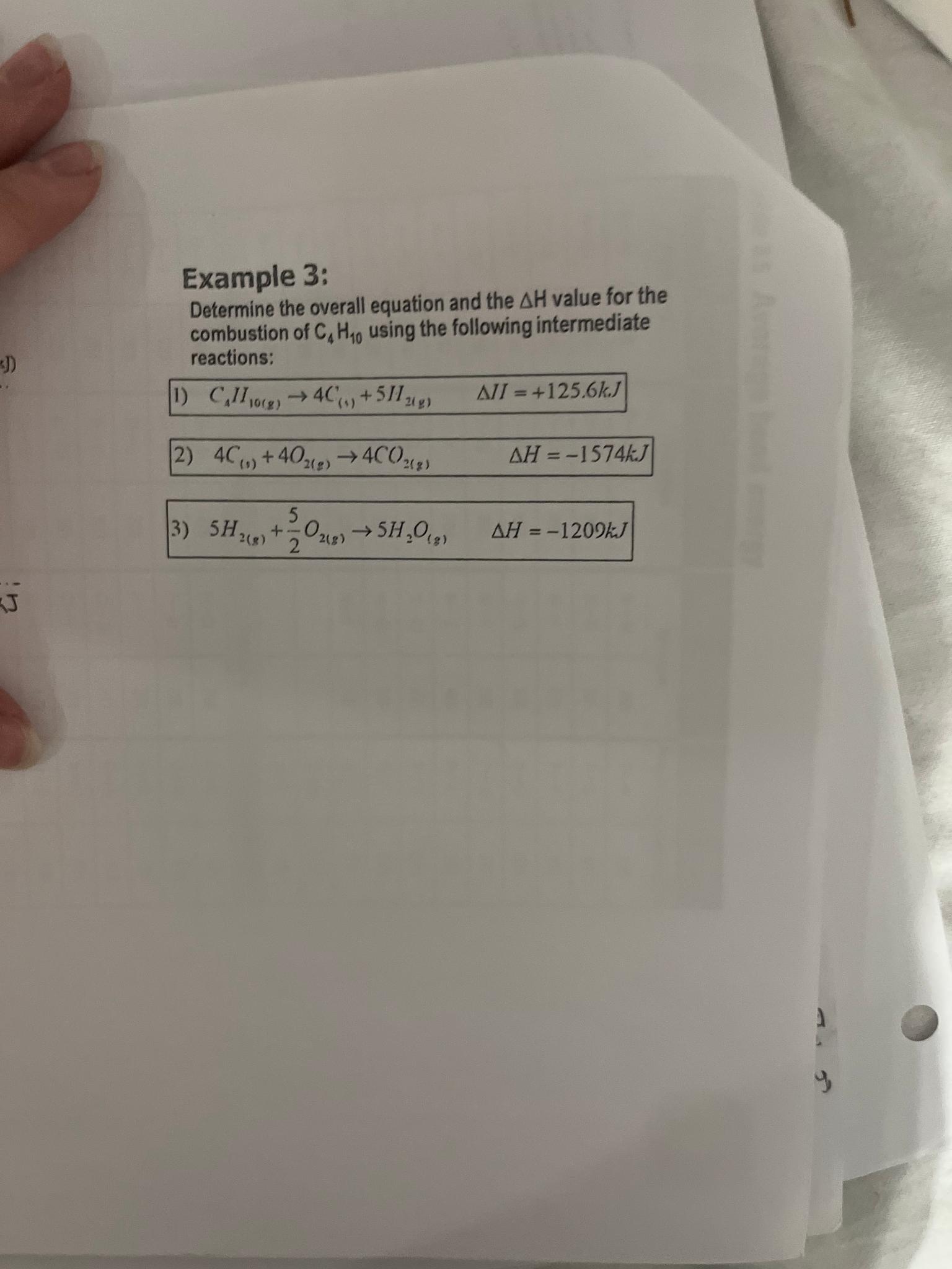  Example 3: Determine the overall equation and the H value for