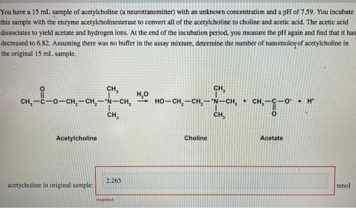 can someone help my answer is incorrect You have a 15mL sample