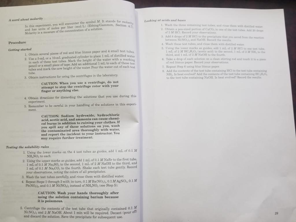  please keep the answer be clear A word about molarity and