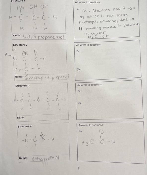 to represent solubility. 2. Name this molecule. a. Draw the structure of