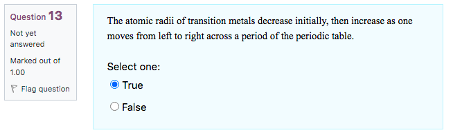 The atomic radii of transition metals decrease initially, then increase as