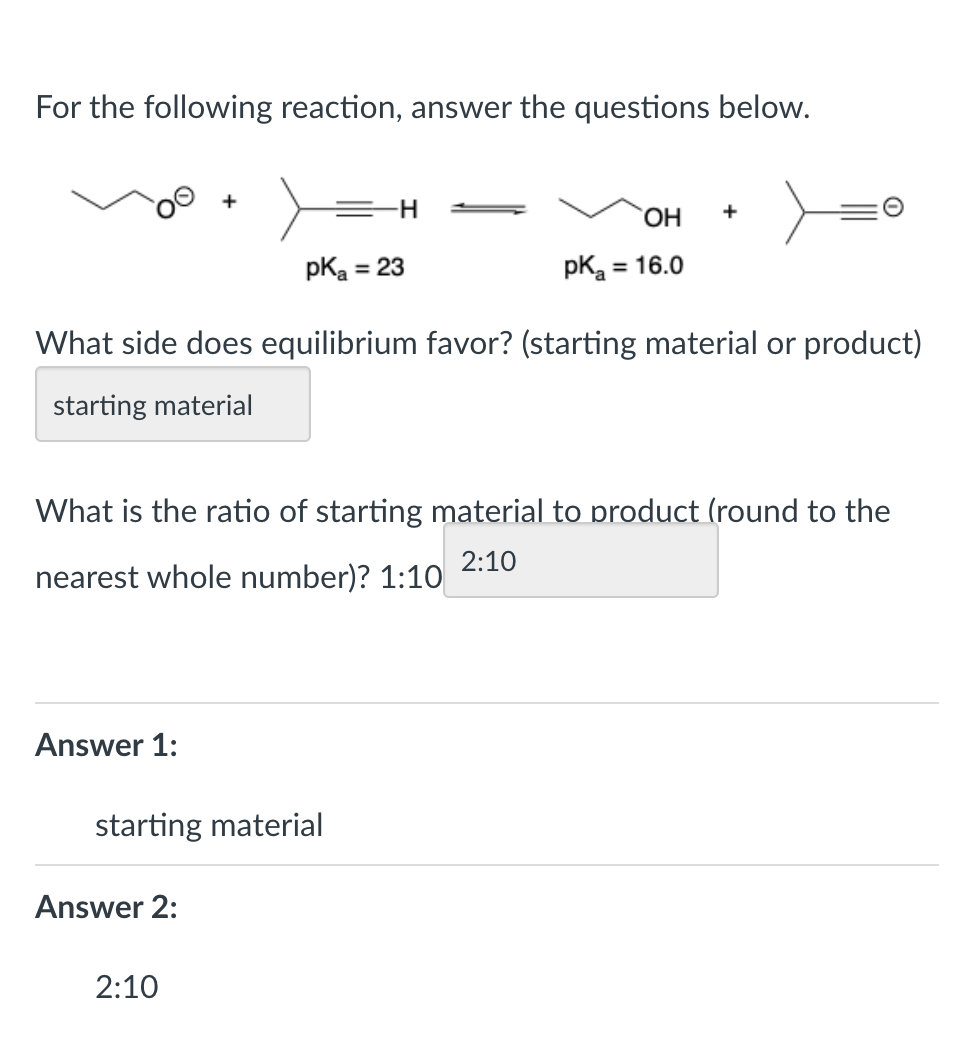 please help! For the following reaction, answer the questions below. What side