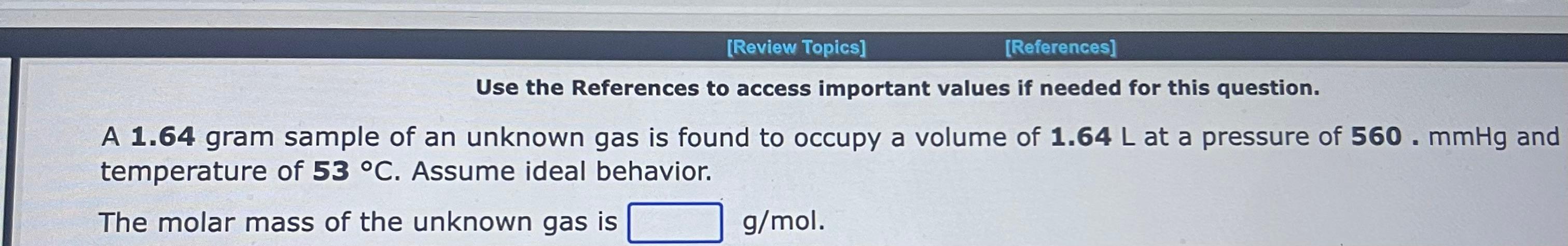 a pressure of 859mmHg and a temperature of 9.0C. The volume of