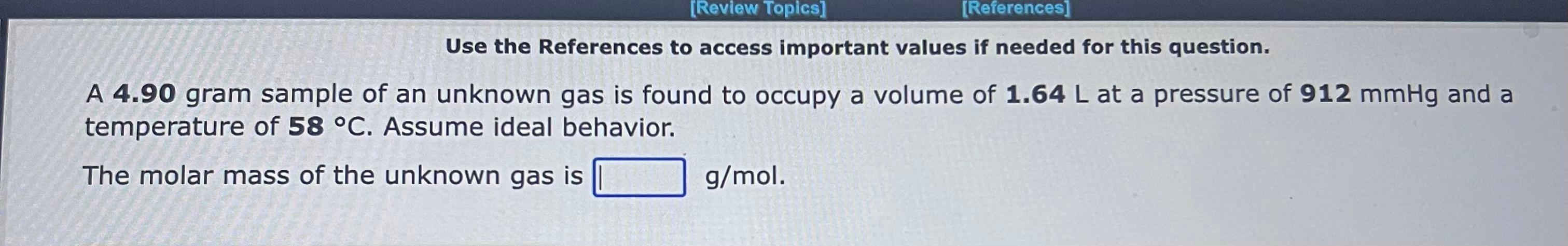 the sample is L. Use the References to access important values if