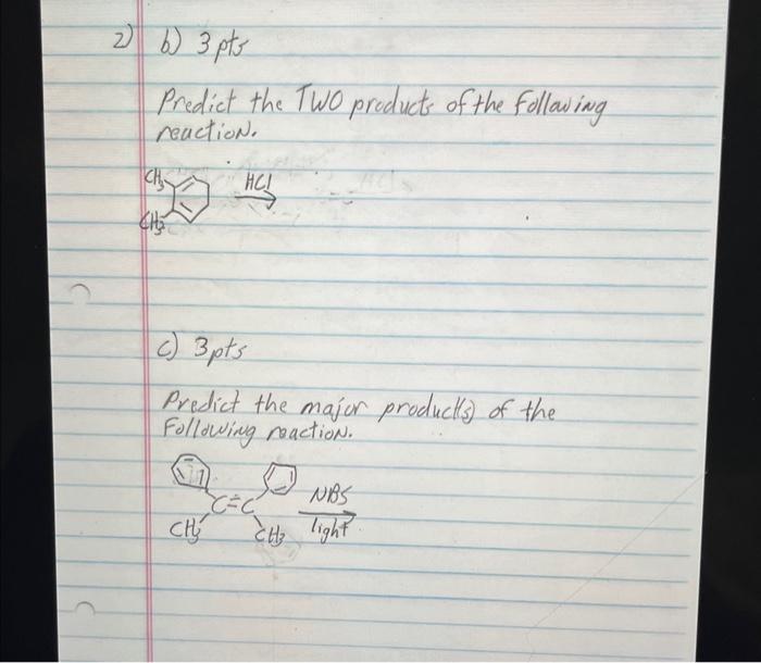isolated, cumulated or consugated. 2) 8 pts a) 2pts Circle the allylic