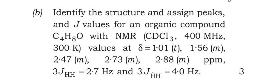 write the structure and assign peaks and coupling constants for this