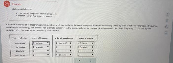 please help me with this Try Again. Your answer is incomect. -