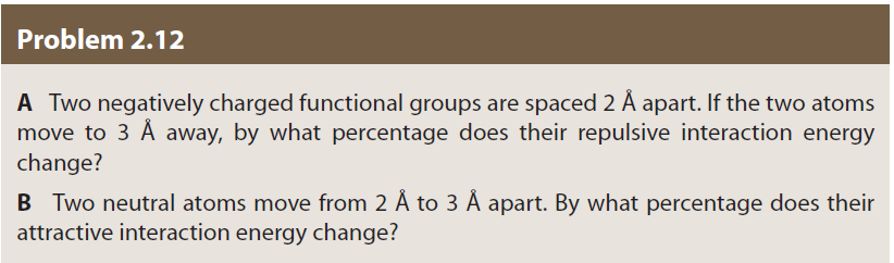  A Two negatively charged functional groups are spaced 2A apart. If