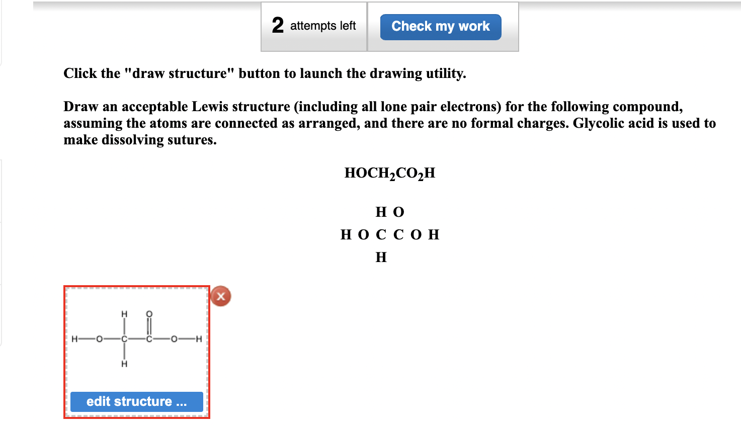 Click the "draw structure" button to launch the drawing utility. Draw