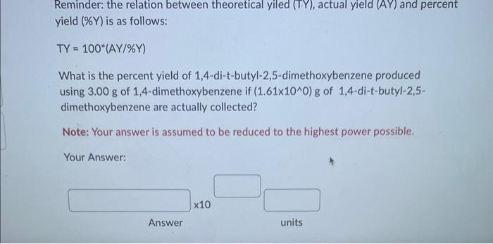  Reminder: the relation between theoretical yiled (T.Y), actual yield (AY) and