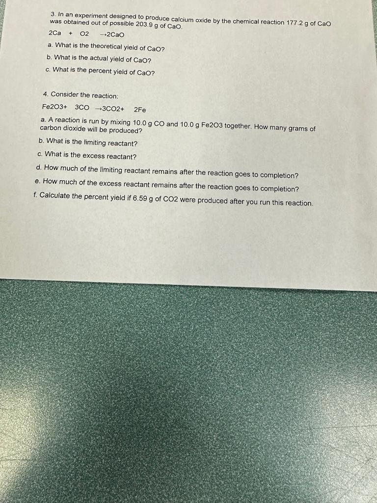 question 4 with steps please 3. In an experiment designed to produce