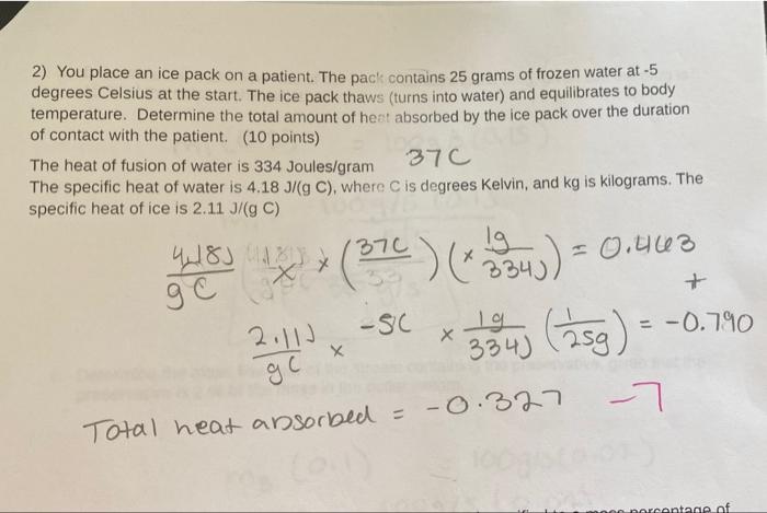 please answer this question please 2) You place an ice pack on