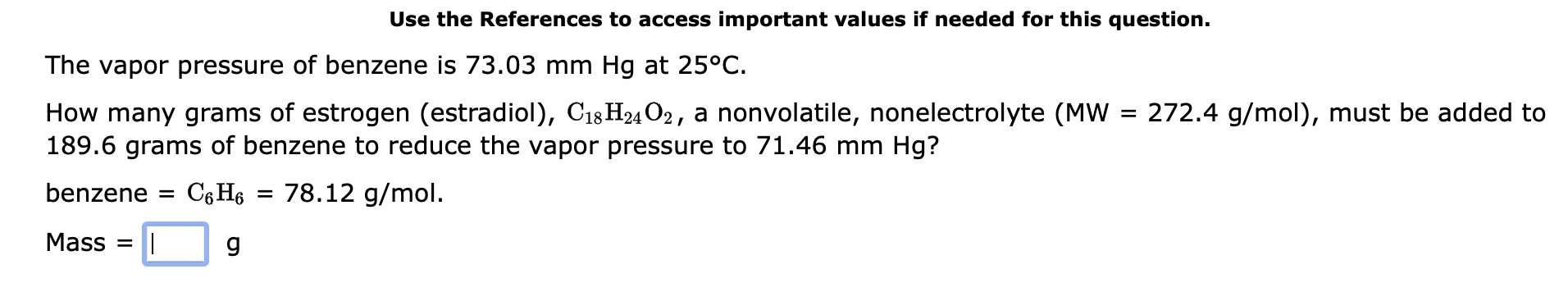 Use the References to access important values if needed for this