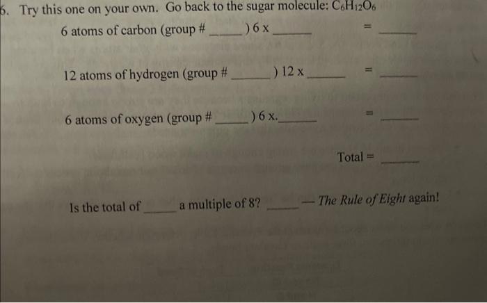  Try this one on your own. Go back to the sugar
