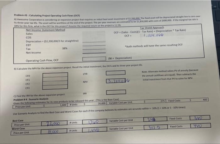 here is my problem Problem Calculating Project Operating Cash Flows toch AlAwesome