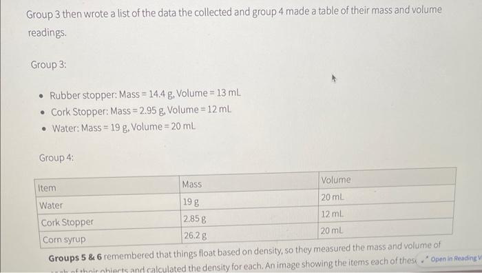 If a group did not calculate the density for a given itern