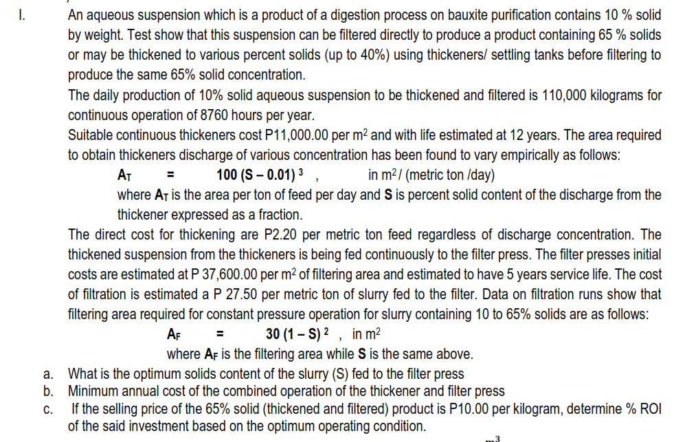 Need matlab solution I. = 1 An aqueous suspension which is a