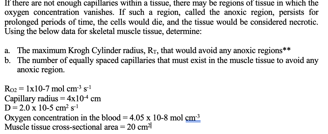  It there are not enough capillaries within a tissue, there may