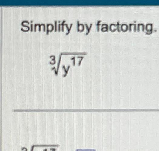  Simplify by factoring. y173 