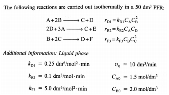 - Chemical Reaction Engineering problem - Make sure to draw a graph