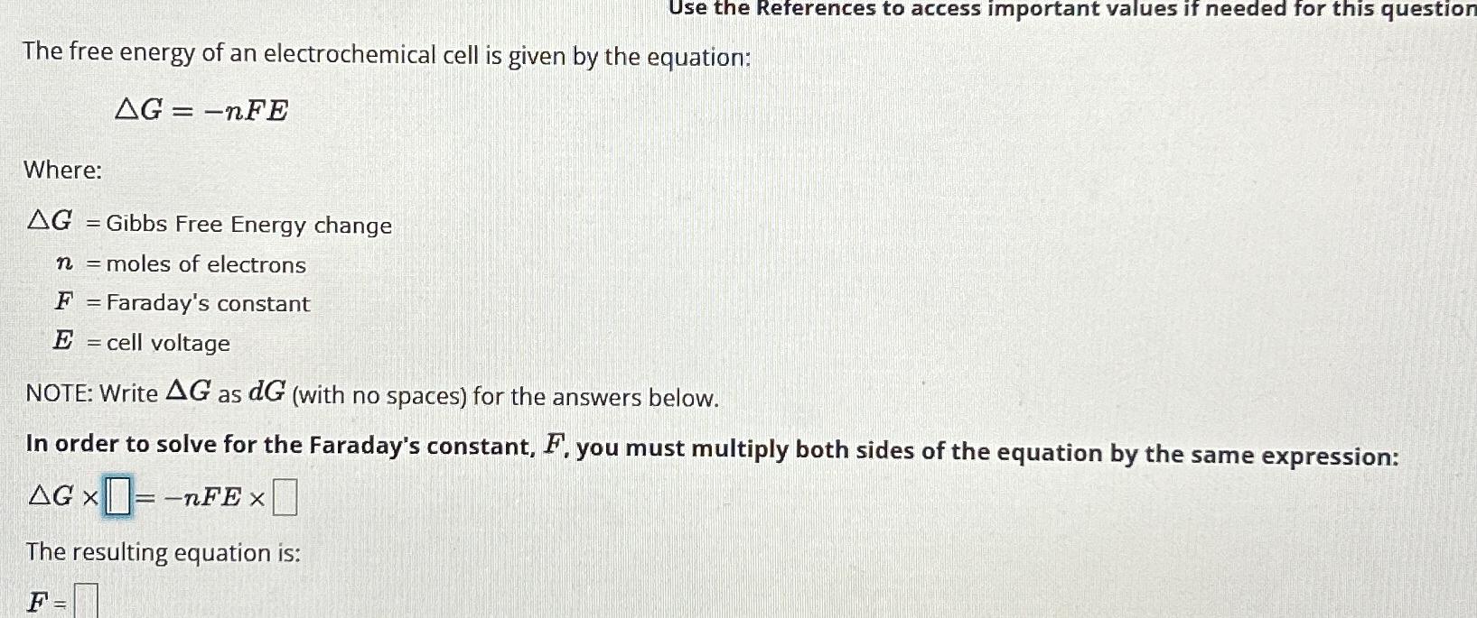  Use the References to access important values if needed for this