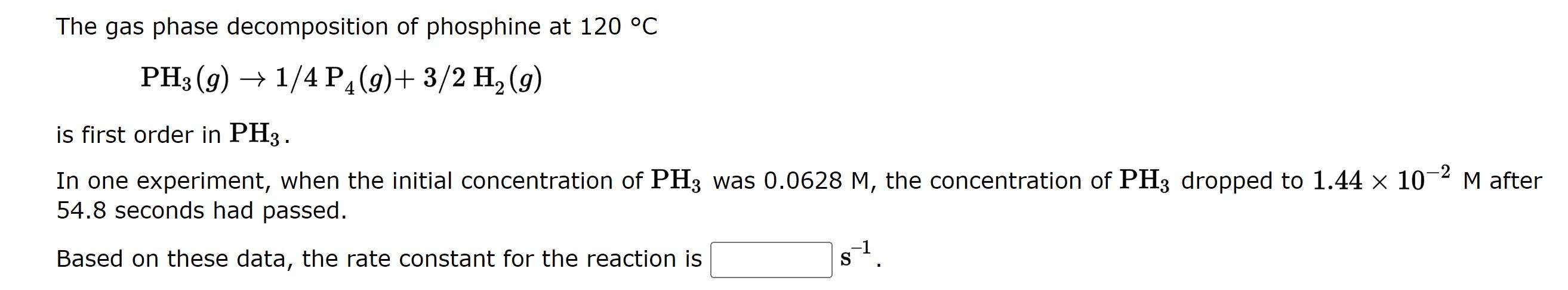 I think we are solving for the rate constant but I am