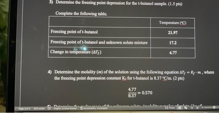 data set on a separate graph: pure t-butanol on one graph and