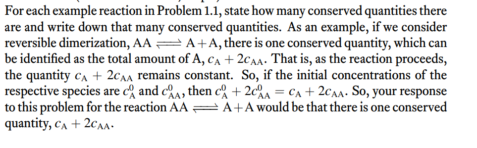 Here are the reactions in Problem 1.1: For each example reaction in