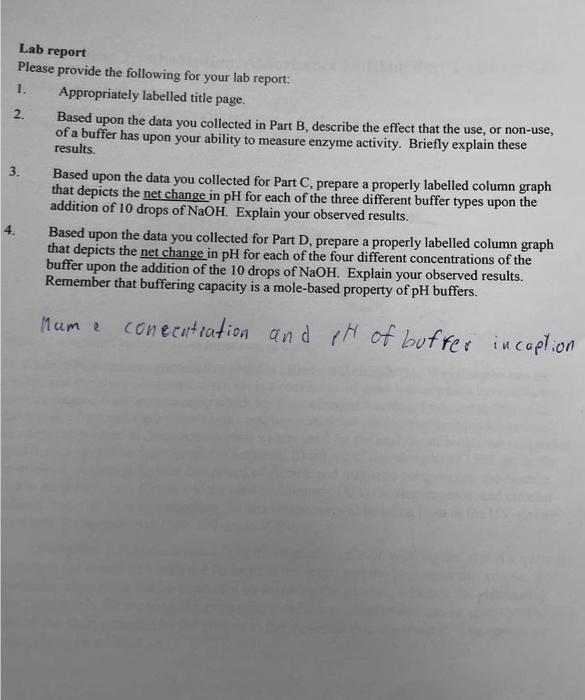 lab report 2 - ph and buffers Lab report Please provide the