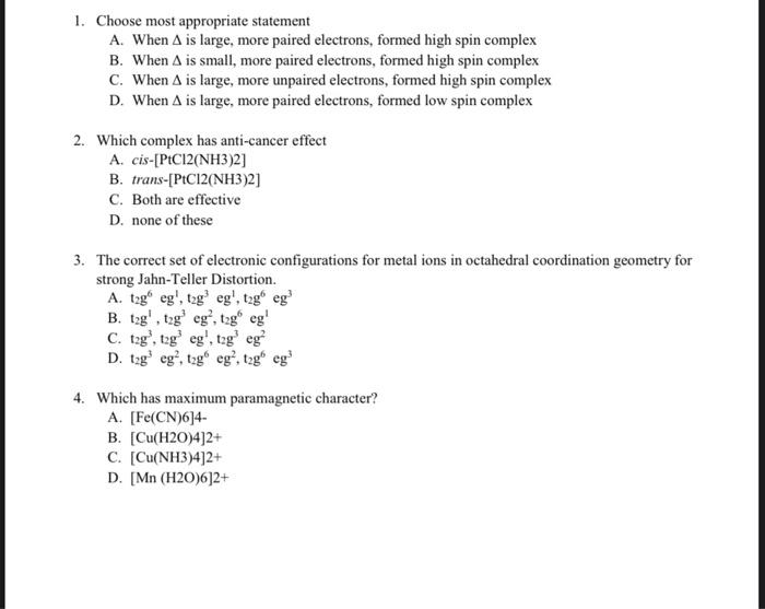  solve the Mcqs below 1. Choose most appropriate statement A. When
