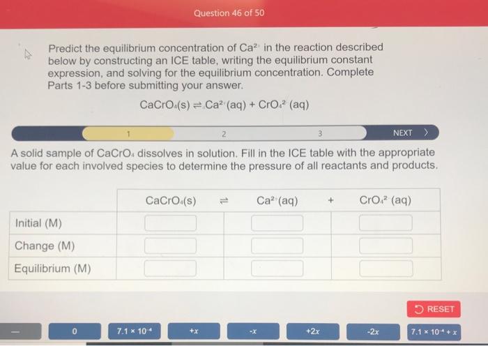 this is all 1 question. thank you!! Predict the equilibrium concentration of