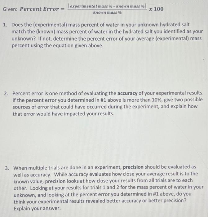 cover and anhydrous salt (15 heating) 4. Mass of crucible, cover and