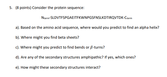  all parts are referencing the given sequence 5. (8 points) Consider