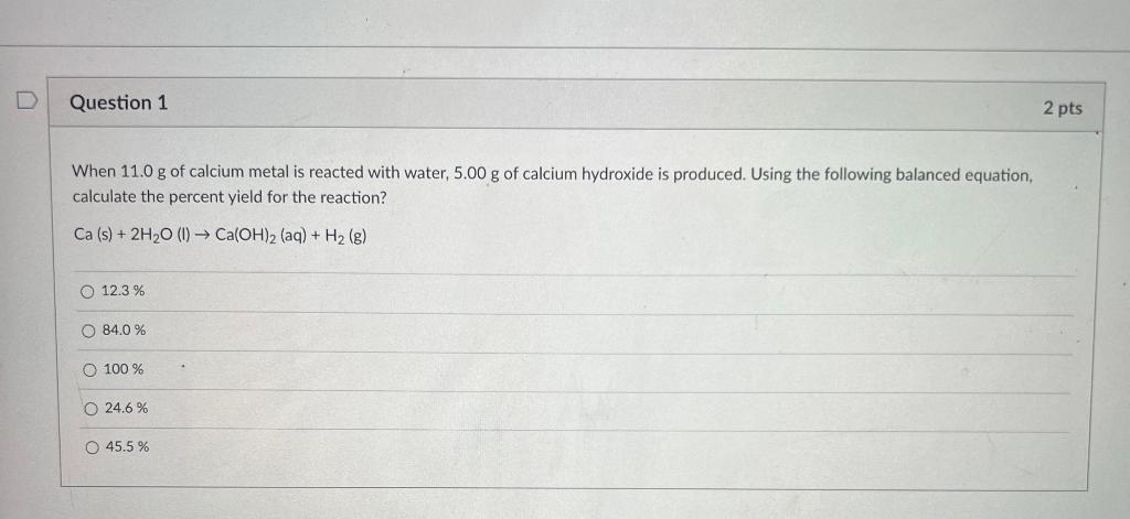 need help asap ! :)need help asap ! When 11.0g of calcium