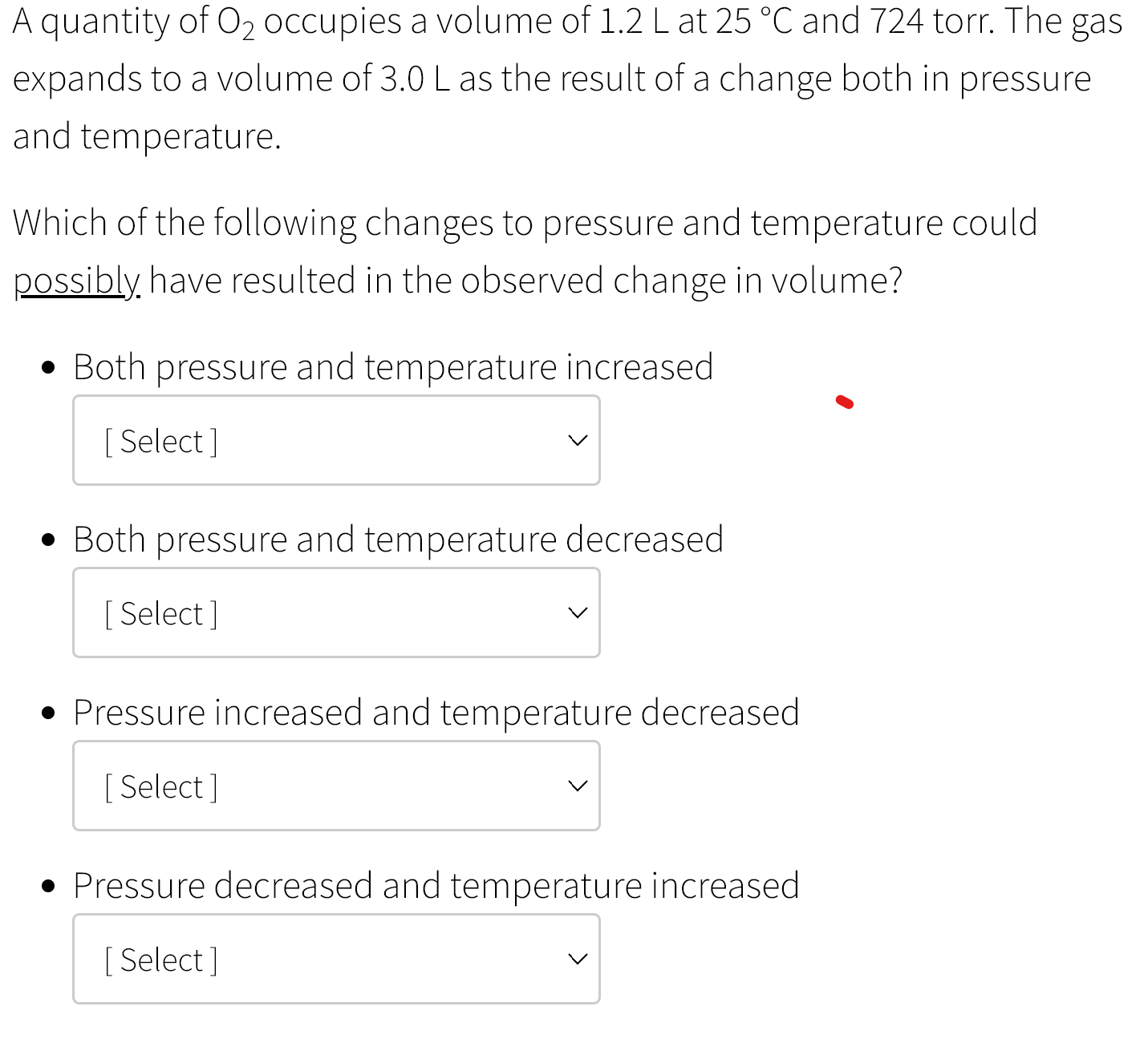  for each (select) the options are could possibly cause observed volume