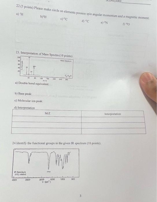 could you answe these for ny test? 22. (5 points) Please make