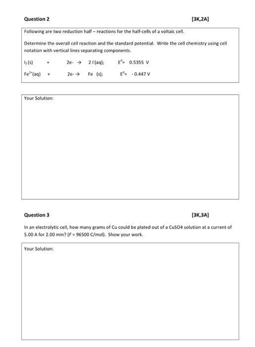 please help from 2 to 4 Following are two reduction half -