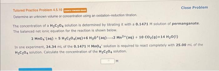  Tutored Practice Problem 4.5.10 Close Problem Determine an unknown volume or