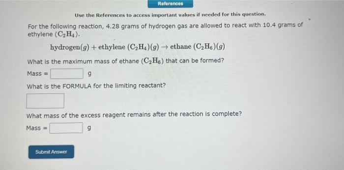  Use the References to access important values if needed for this