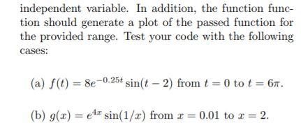 difference between the passed function's maximum and minimum value given a range