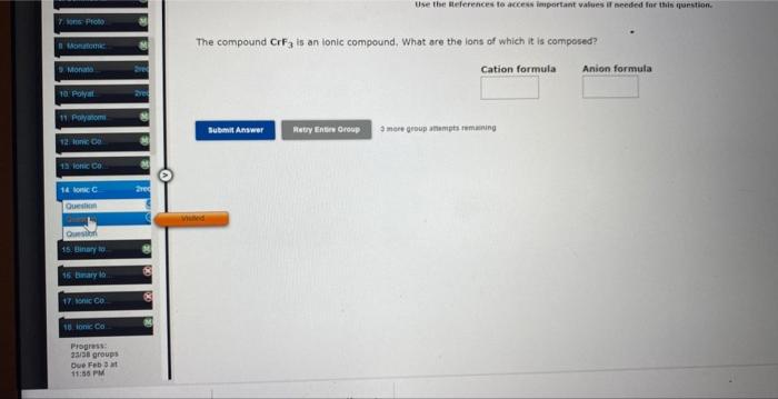  Use the Beferences to access important values at seeded for this