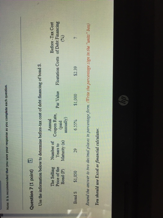  Note: It is recommended that you save your response as you