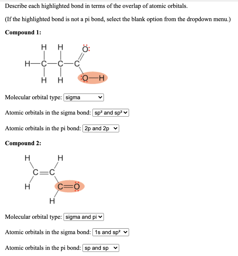 1. (do not pay attention to the selected options) 2. Describe each