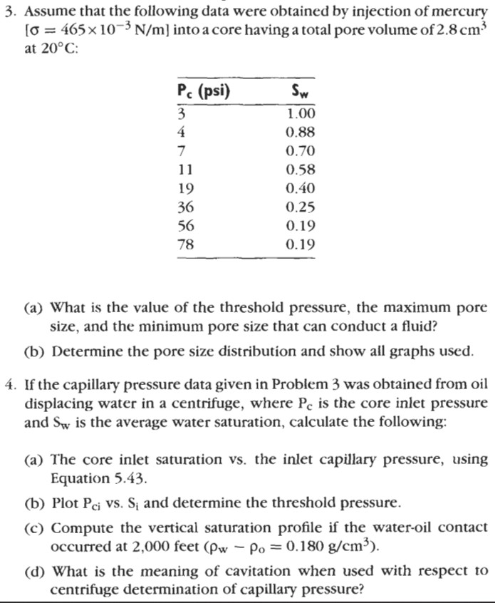 PROBLEM 3 AND PROBLEM 4 EQUATION 5.43 QUESTION If the porosity =