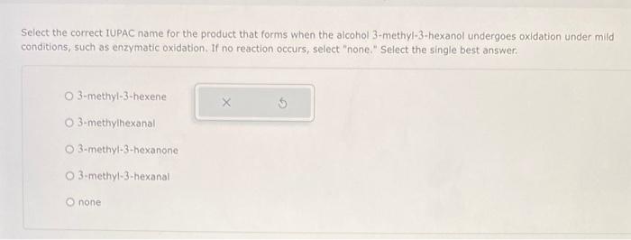 this compound will not undergo an oxidation reaction check the box below.