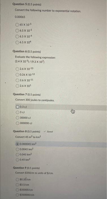  5) 6) 7) 8) is it right? 9) Question 5 (0.5