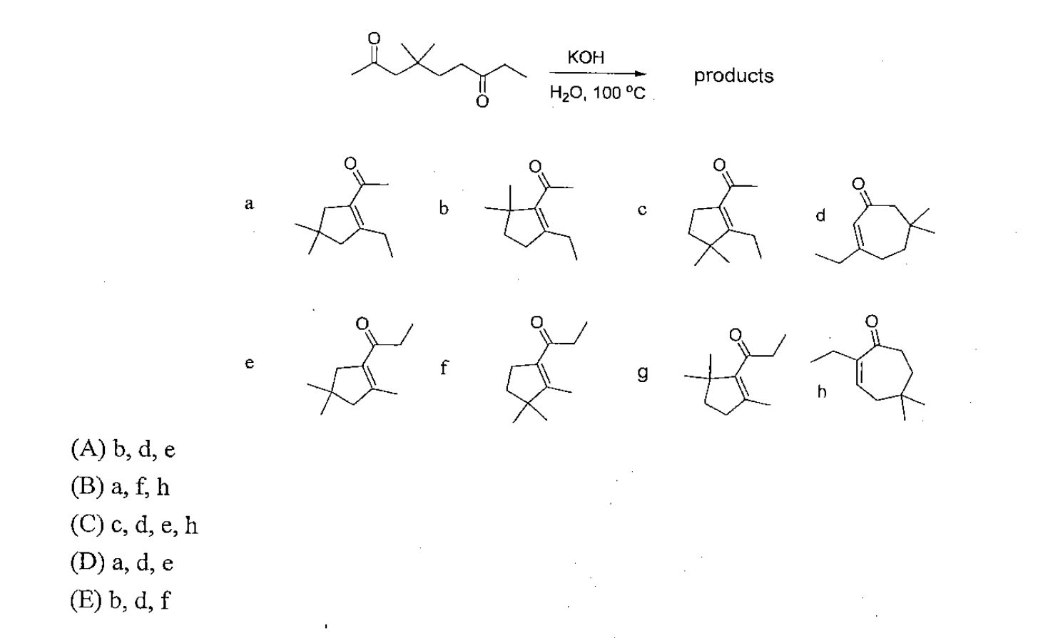  a b c e g (A) b, d, e (B)a,f,h (C)