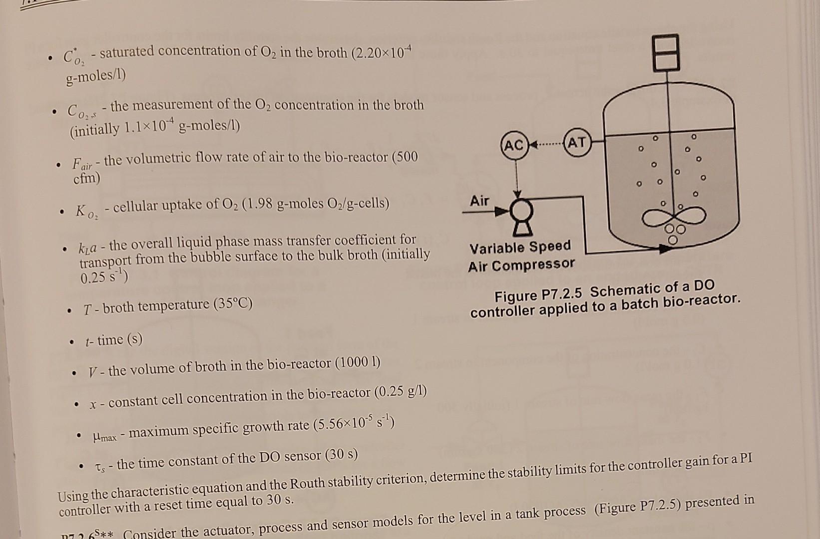 process (Figure P7.2.5) presented in Example 3.9: Actuator: For = (Far)spec k_a=0.25+0.001(Fair